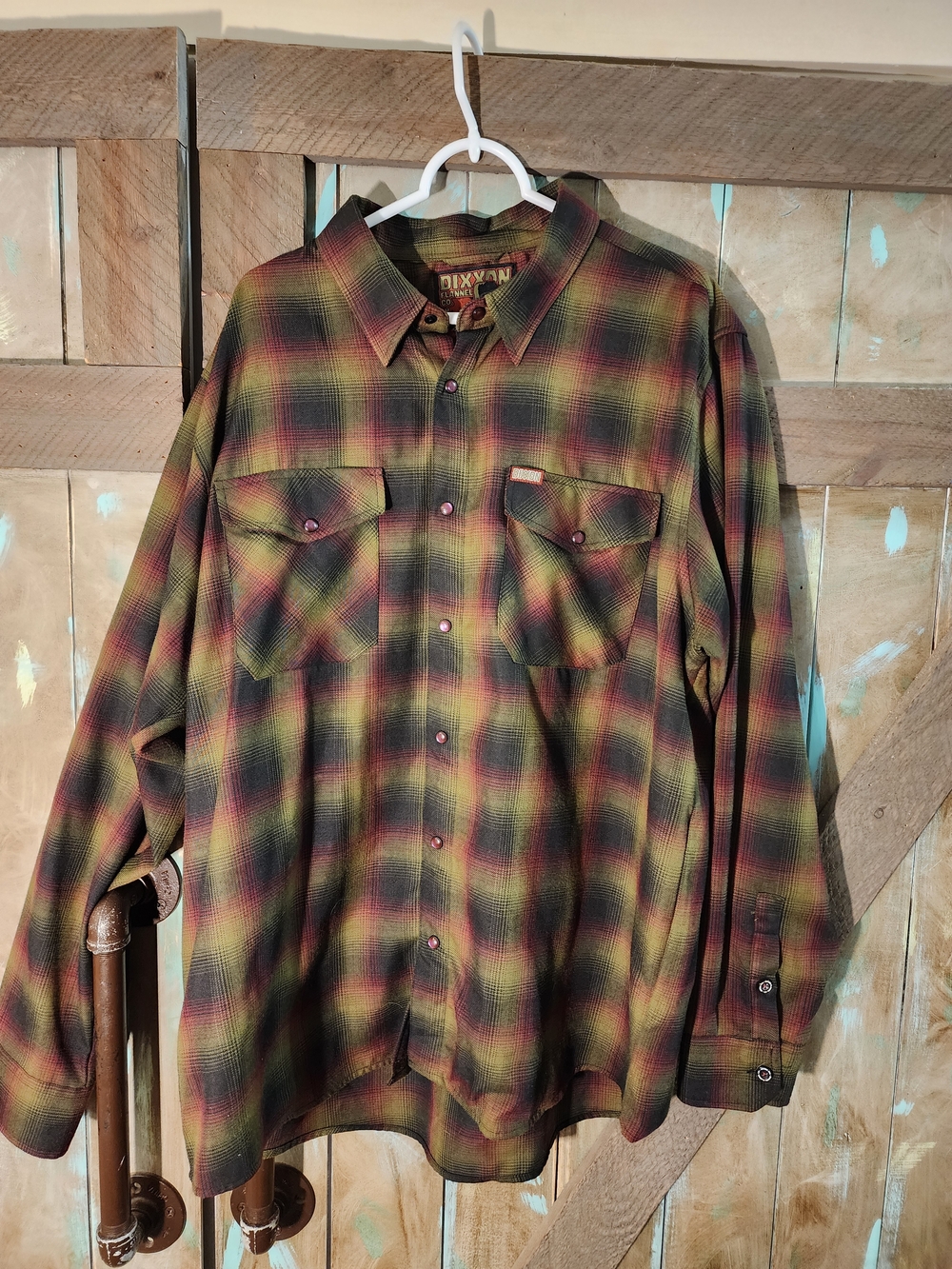 DIXXON Olive and Burgundy Plaid Button-Down Shirt [The Freddy]